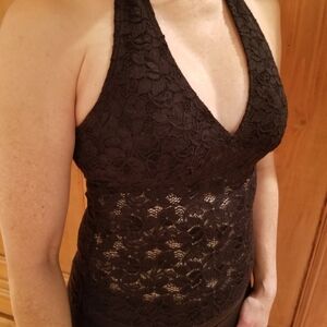 Halter style lace top